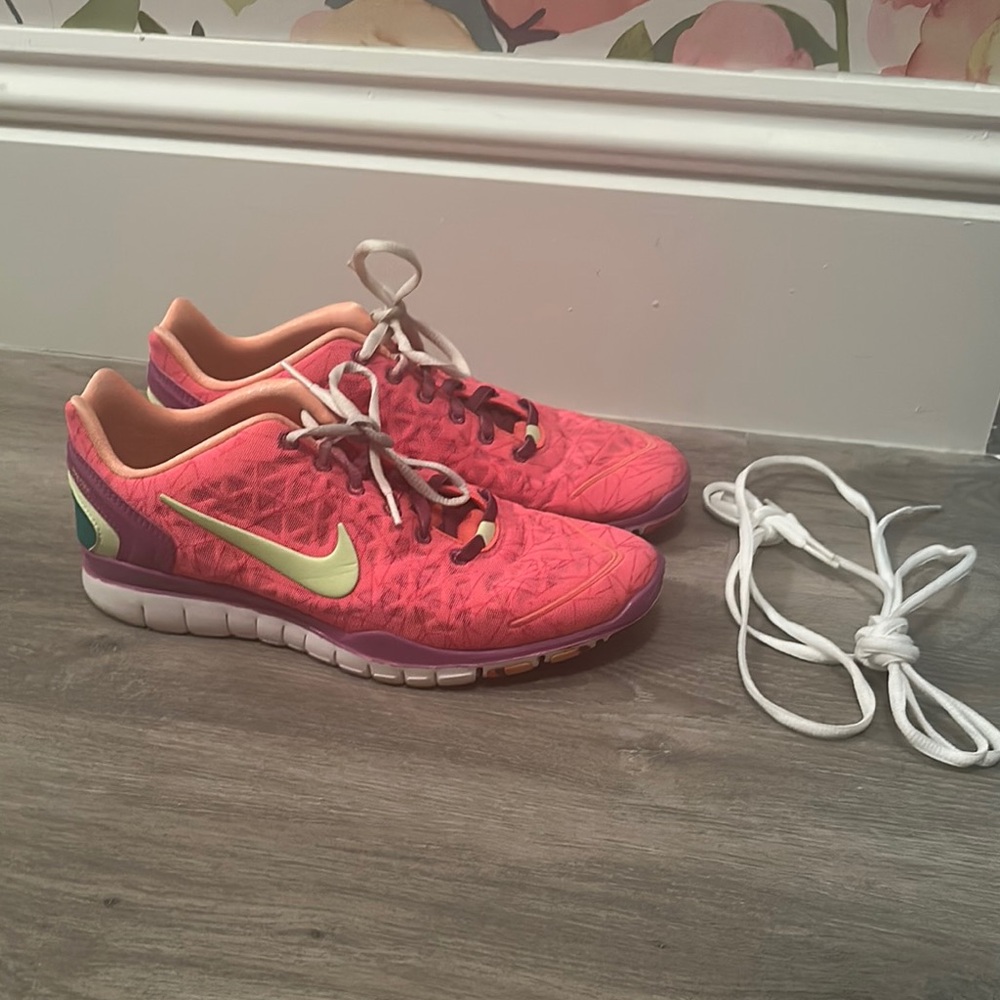 Nike multi colored Pink Athletic Shoes